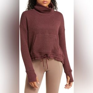 Sweaty Betty Bouclé Funnel Neck Sweatshirt Umbra Red XL